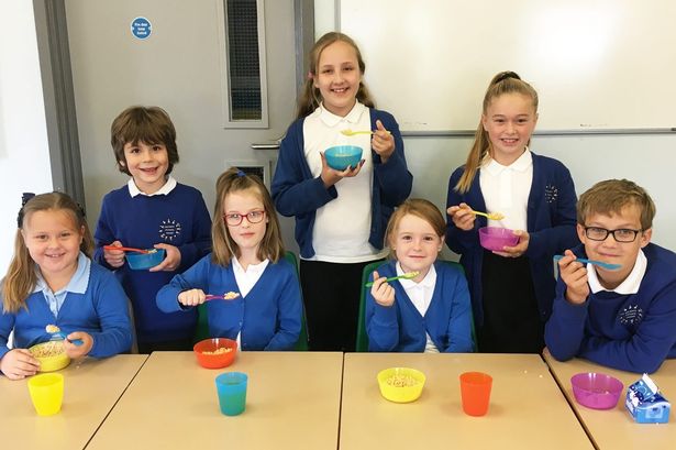 Children at Derwent Primary School's breakfast club