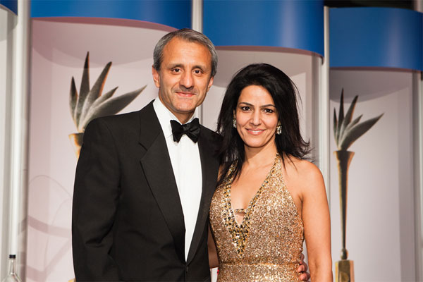 Kavita with PharmaTimes "Most Nominated Company in Primary Care" Award 2012 winner Pinder Sahota, Primary Care Director at AstraZeneca UK